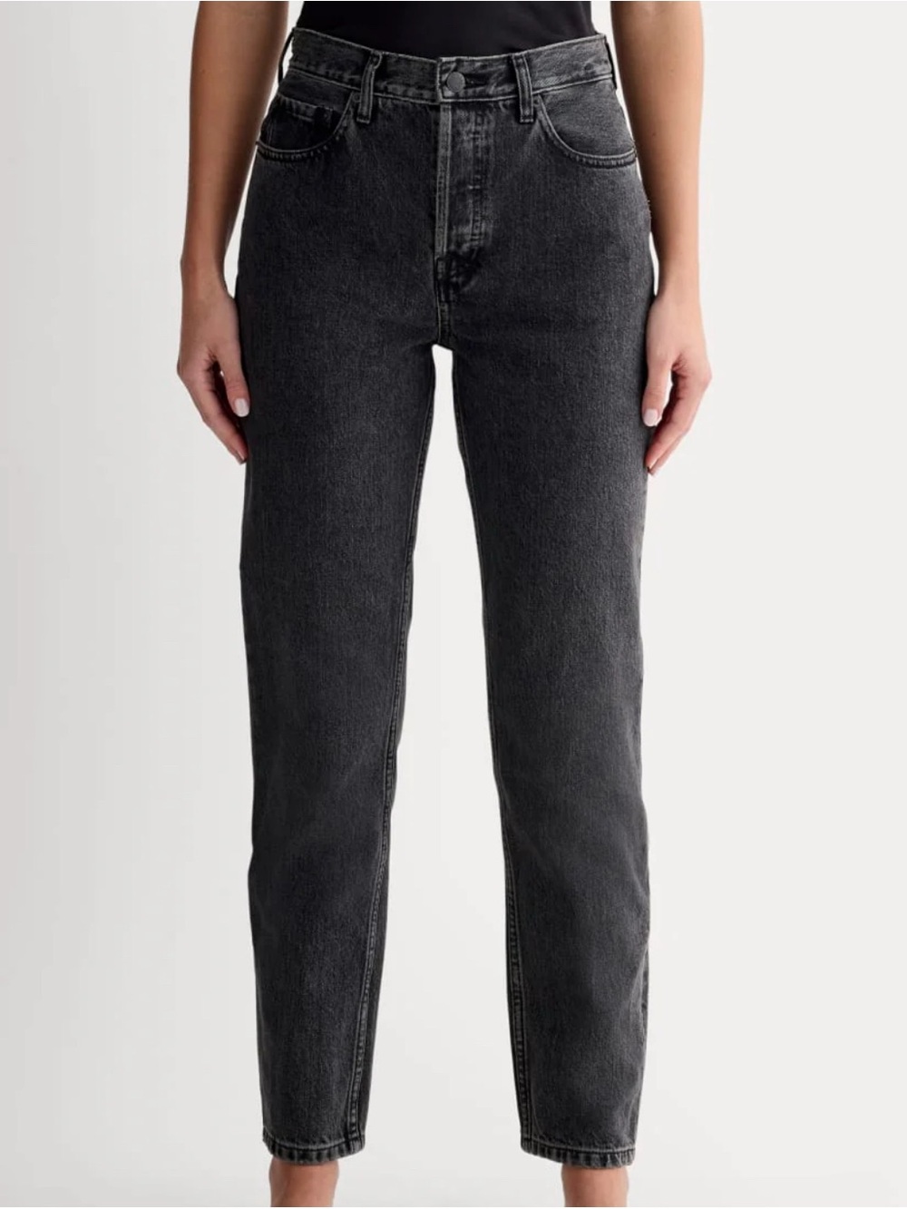 NWT Everlane Women’s 90’s Cheeky Black Washed Jeans High Rise Sz 30 Capsule Chic